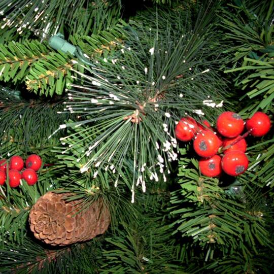 4 ft. Pre-Lit & Pre-Decorated Potted Crestwood Spruce Slim Artificial Christmas Tree, Clear Lights